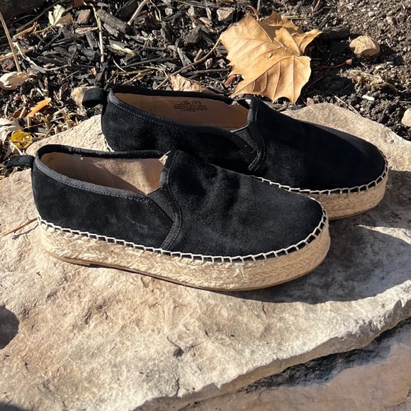 Sam Edelman Carrin Espadrilles in Black Suede Size 7.5 Good Condition - Picture 1 of 9